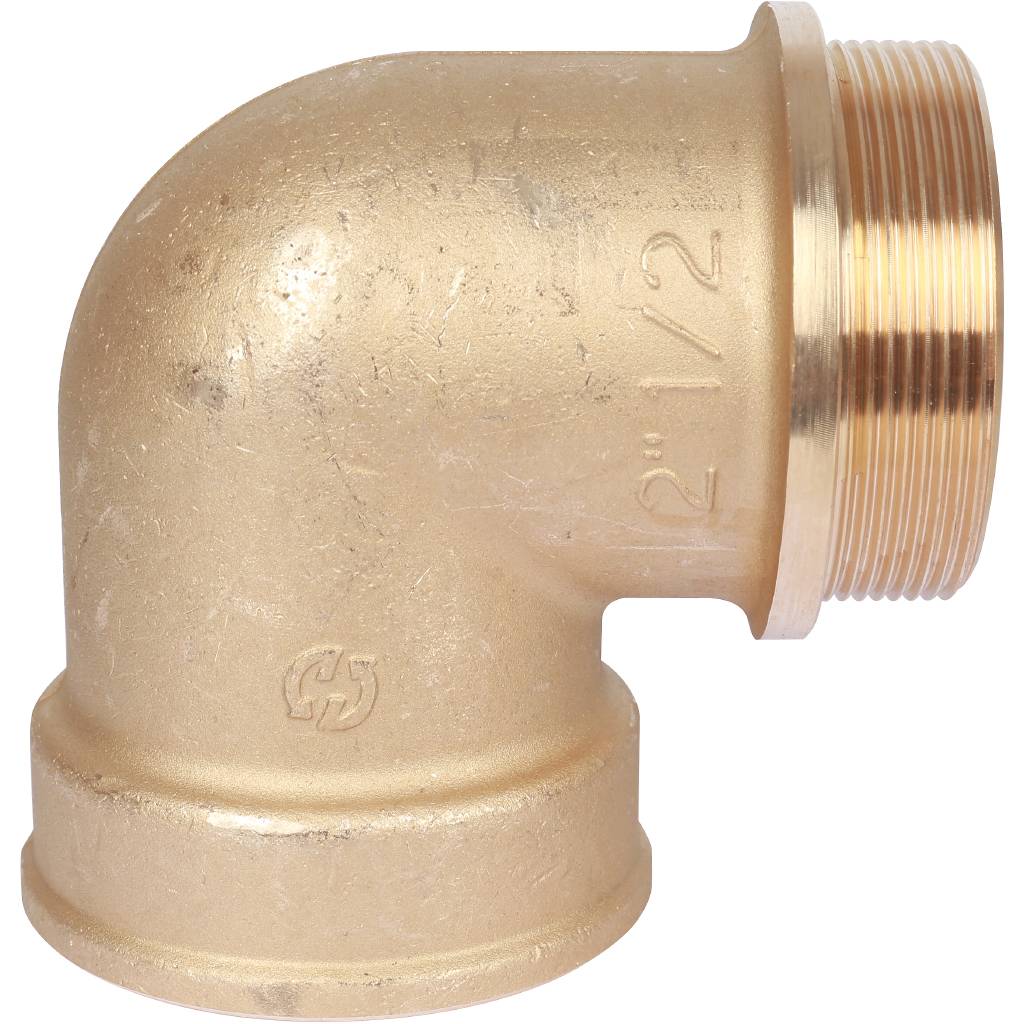 Угол резьбовой ВН с упором 2"1/2 латунь STOUT