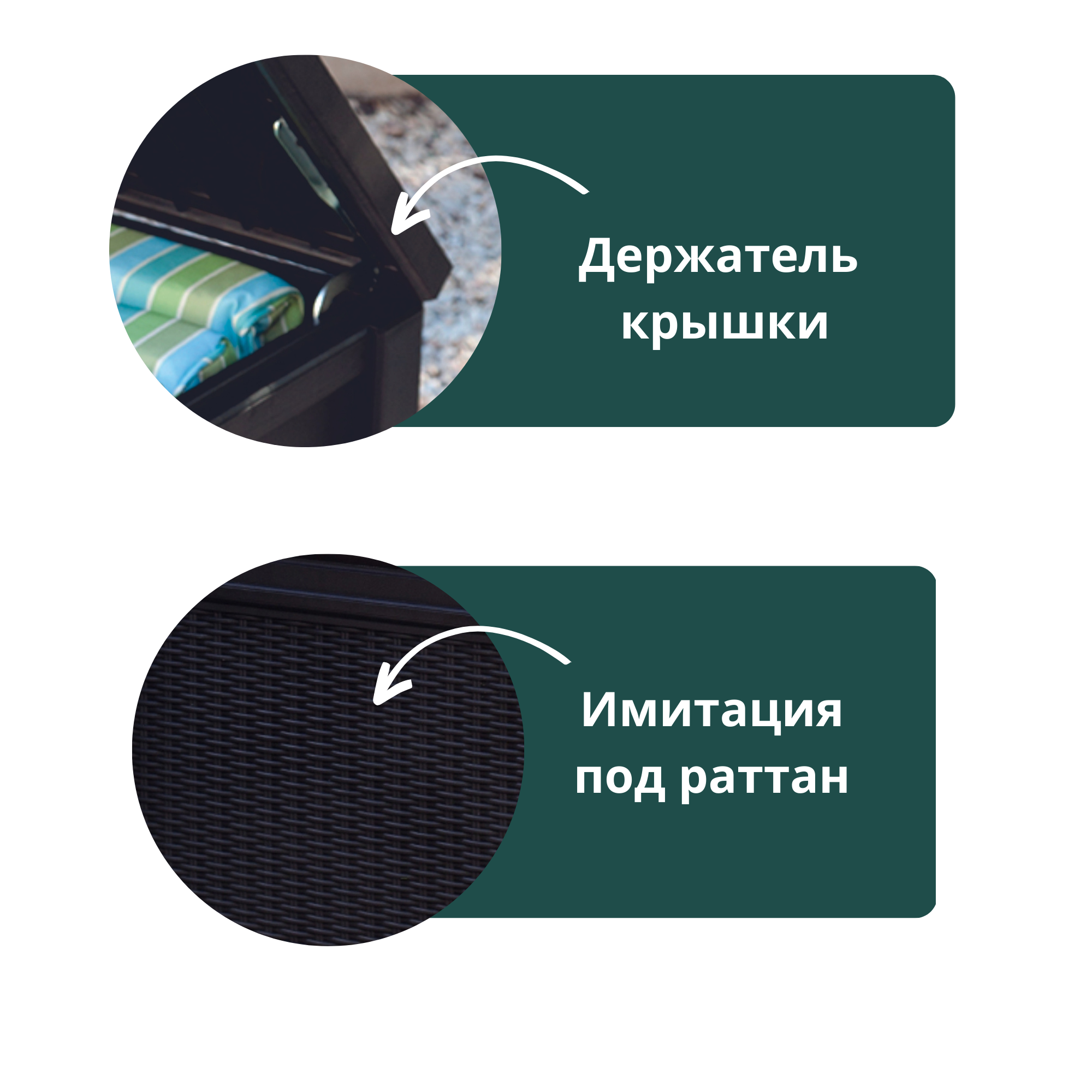 Квадратный сундук Cube Rattan 208л графит