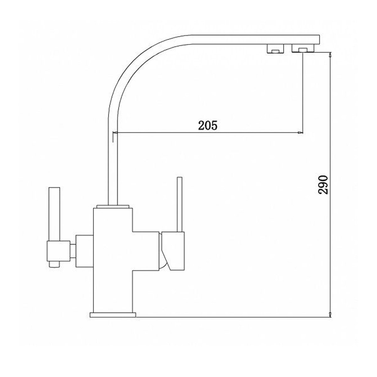 Смеситель для кухни с подключ. к фильтру питьев. воды zr 332 yf черный металлик "zorg"