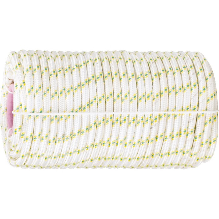 Фал плетёный капроновый с сердечником, 8 мм, L 100 м, 16-прядный, Сибртех (93970)