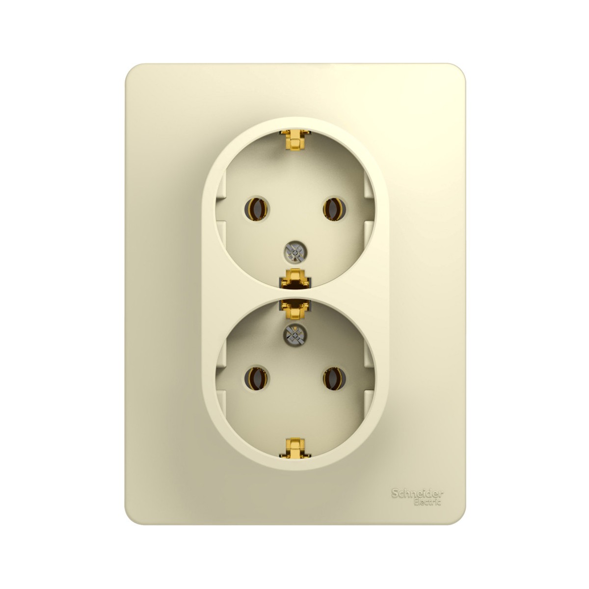 Розетка "glossa" 2-х местн. с заземл. 16а, бежевый (1/10/60) "schneider"