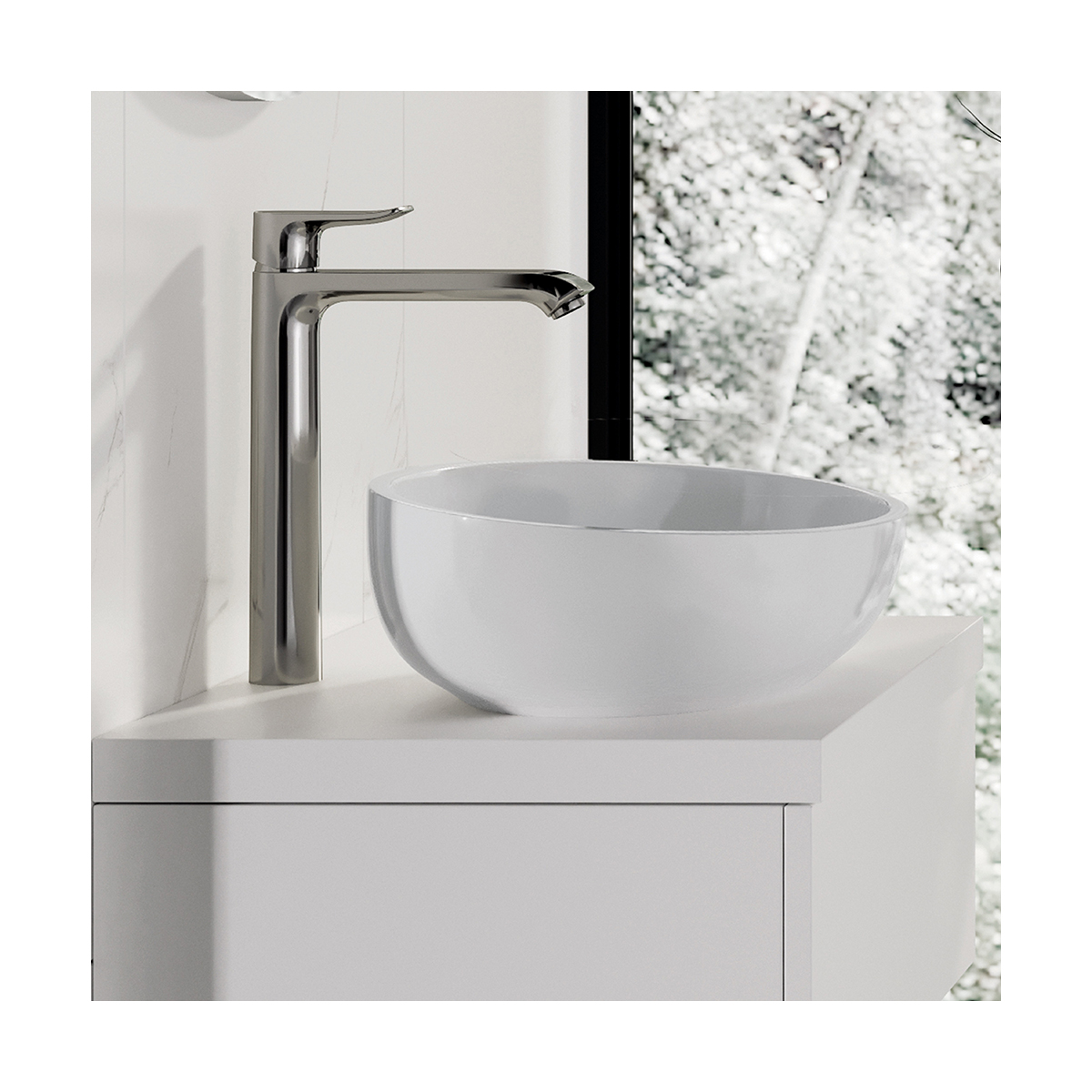 Раковина накладная "ringo cut 53" белая "sanita luxe"  wb.ct/ringo/54-n.cut/wht.g/s1