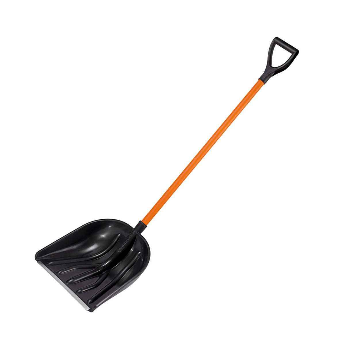 Лопата снег. пласт. "купец" 410 х 460 мм (1/5) с метал. черенком и ручкой, с мет. пластиной "цикл"