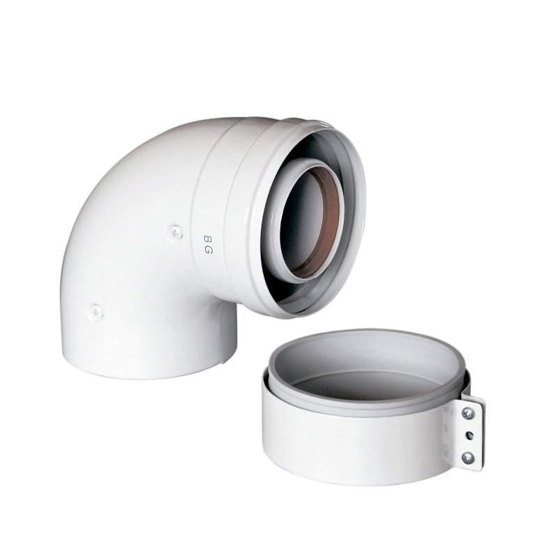 Отвод 90° коаксиальный, 60 х 100 мм, начальный BAXI KHG714101410