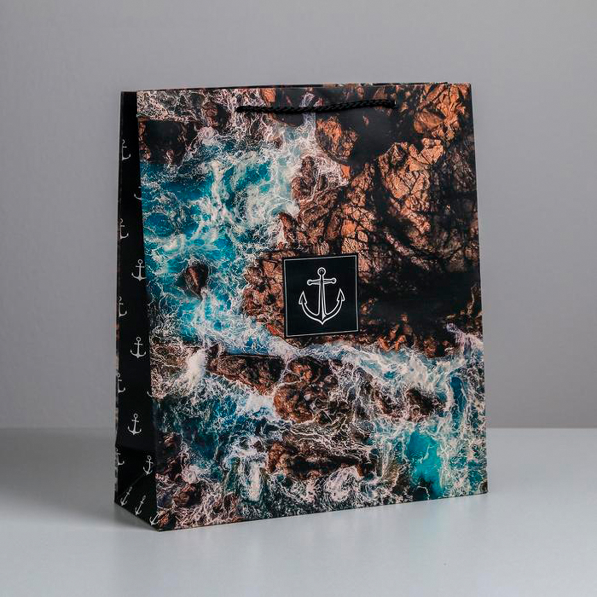 Пакет подарочный ламинир. "море" 26*30*9 см (1/300) "дарите счастье" 4733782