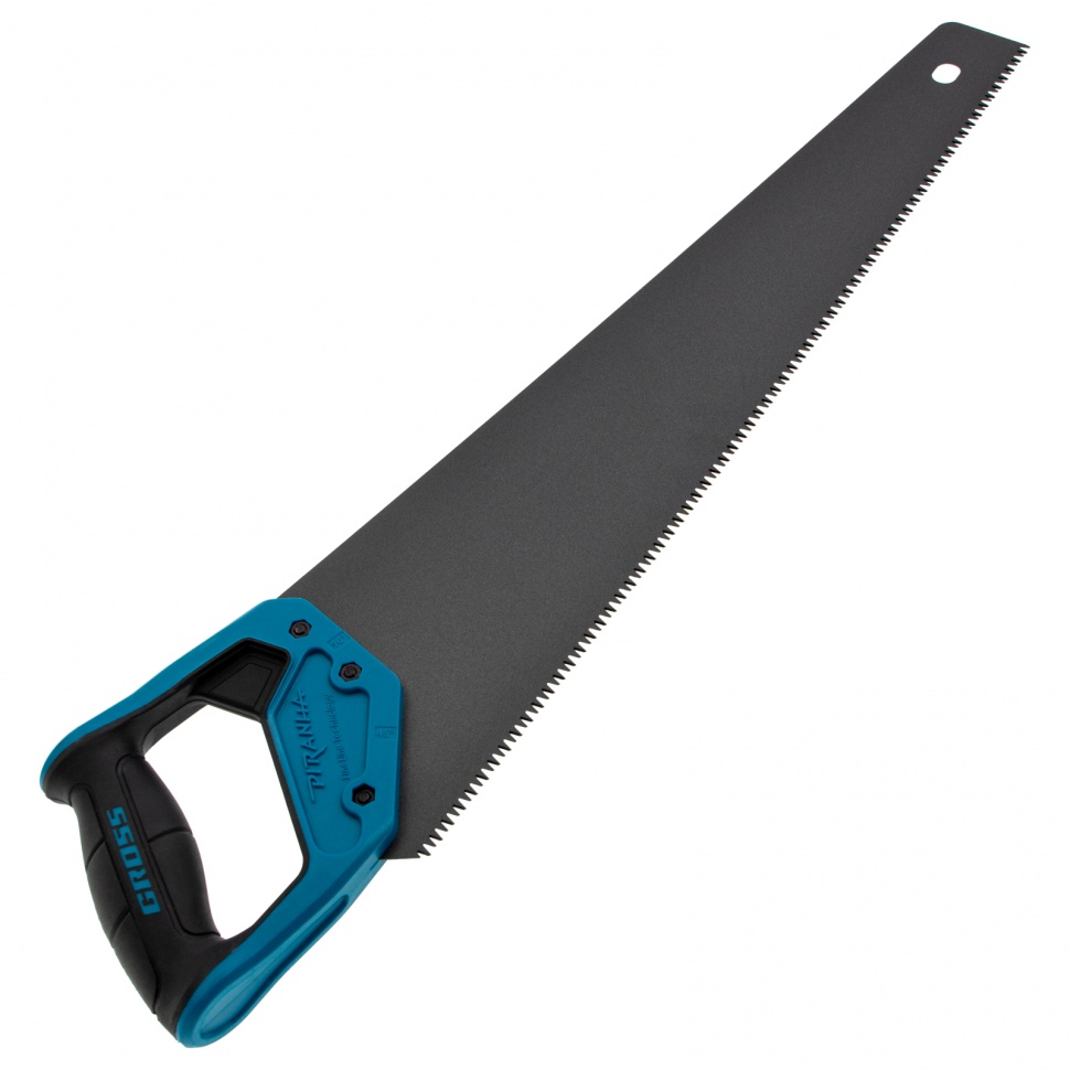 Ножовка по дереву "PIRANHA", 500 мм, 7 TPI, 3D-зуб, тефлоновое покрытие полотна, двухкомпонентная рукоятка Gross (24115)