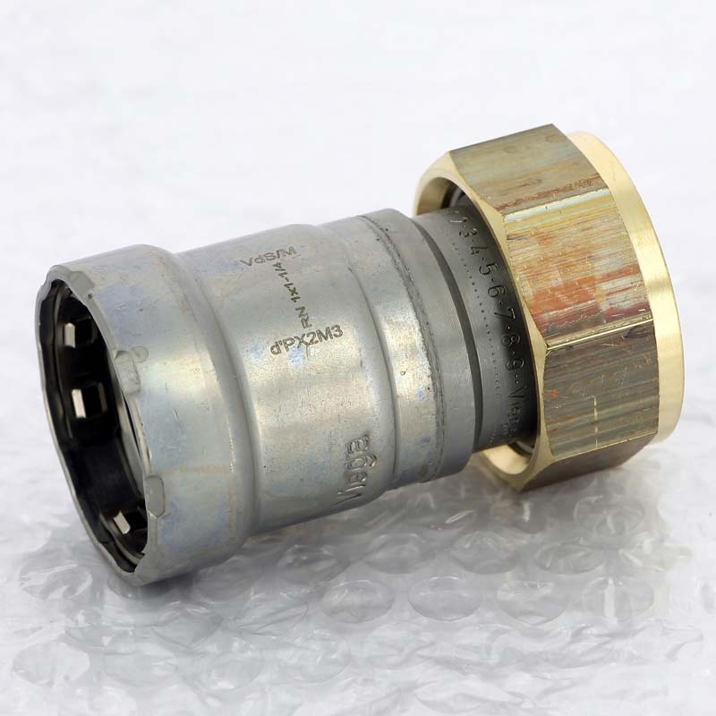 Муфта пресс-В с накидной гайкой Megapress оцинкованная сталь VIEGA 1"х1"1/4