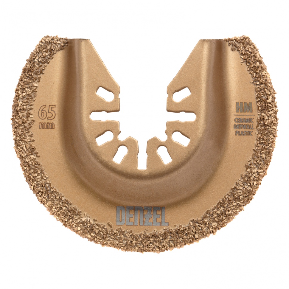 Насадка для МФИ режущая полукруг, HM, по плитке, 63 мм Denzel (782325)