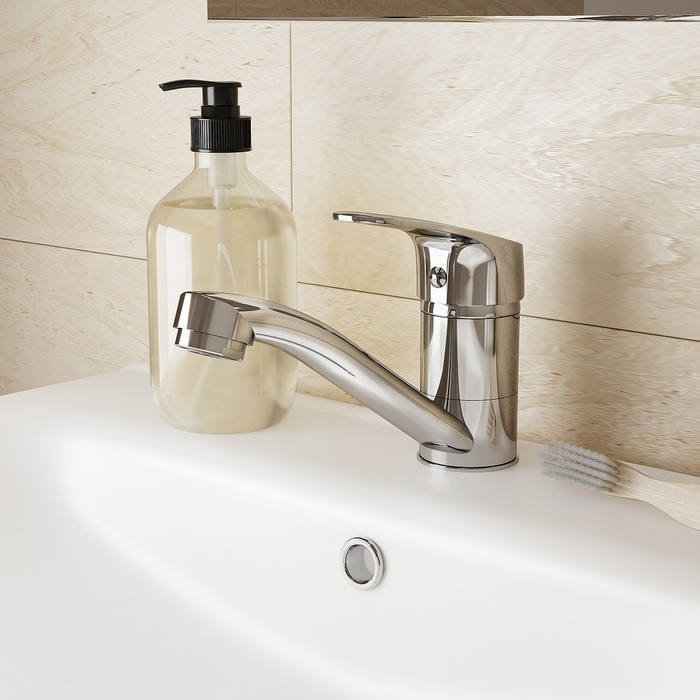 Смеситель для умывальника  simp  поворотный  (1/12) "milardo" simsbr0m01