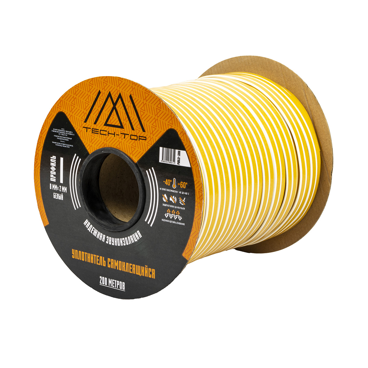 Уплотнитель i  8 х 2 мм белый  бухта 200 м (1/8) "tech-top"
