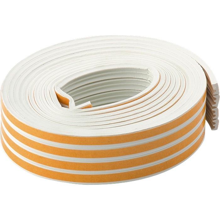 Уплотнитель, 12 м, профиль "E", белый Сибртех (93921)