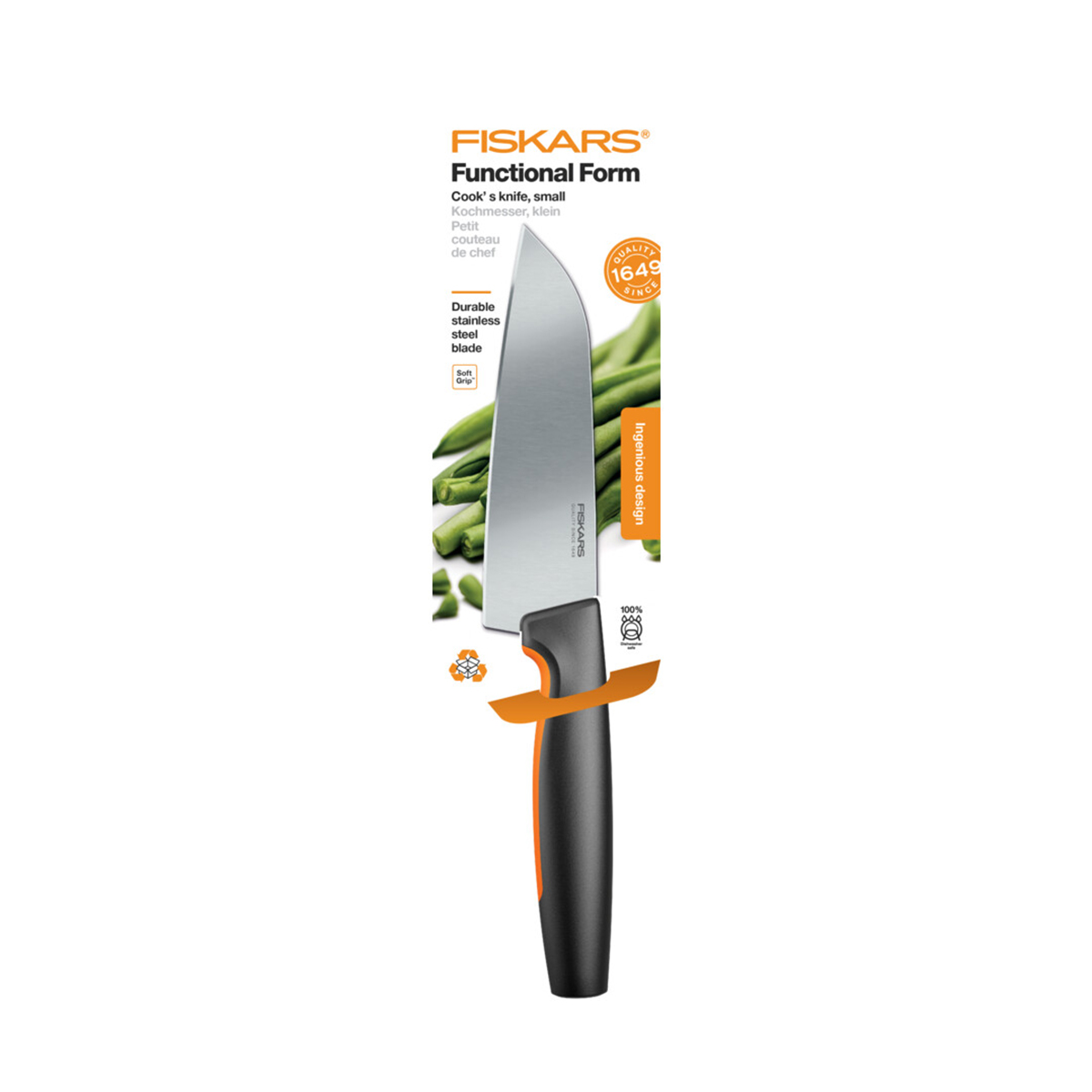 Нож поварской "functional form" 12 см (1/6) "fiskars" 1057541