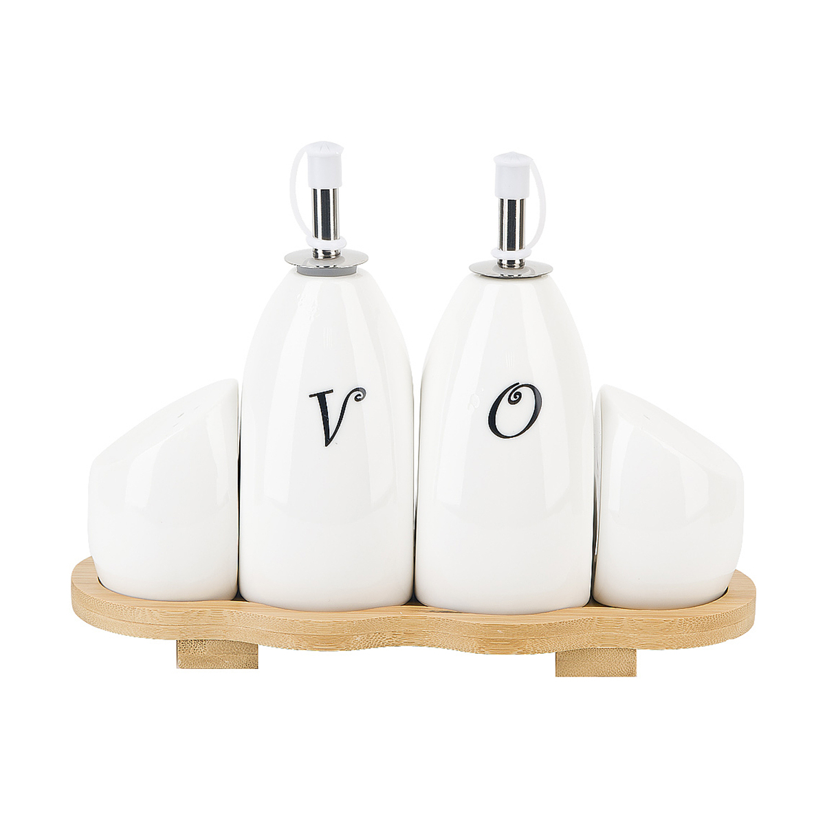 Набор на подставке (бутылки для масла и уксуса +соль/ перец) "naturel" (1/12)"nouvelle home" 2631049
