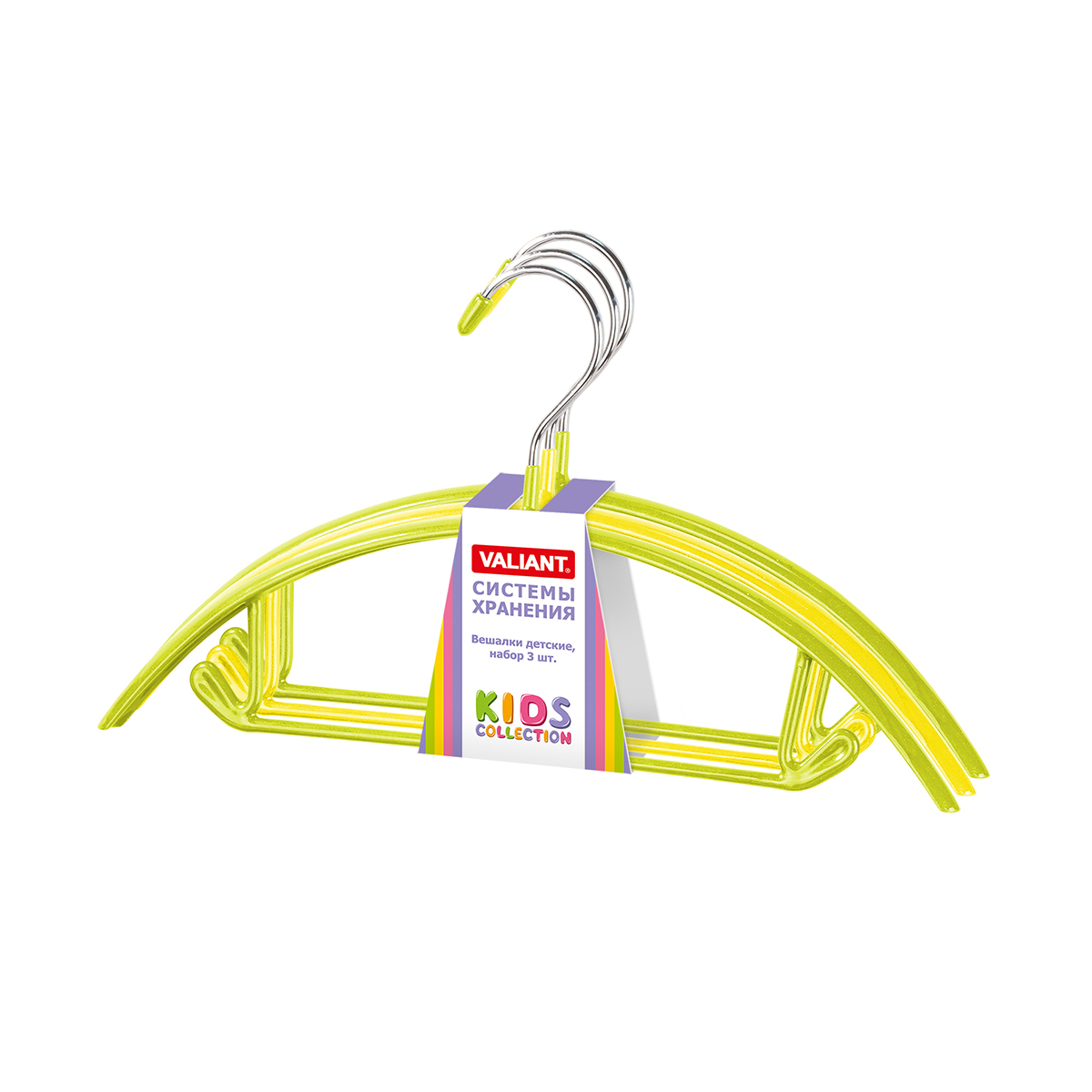 Вешалки для детской одежды (3 шт.) метал. с противоскольз. покрытием (1/16) "valiant" kh-m31-g