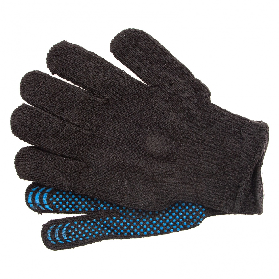 Перчатки хлопкоэфирные плюшевые, ПВХ "Точка", 7 кл, 55 гр Сибртех (67769)