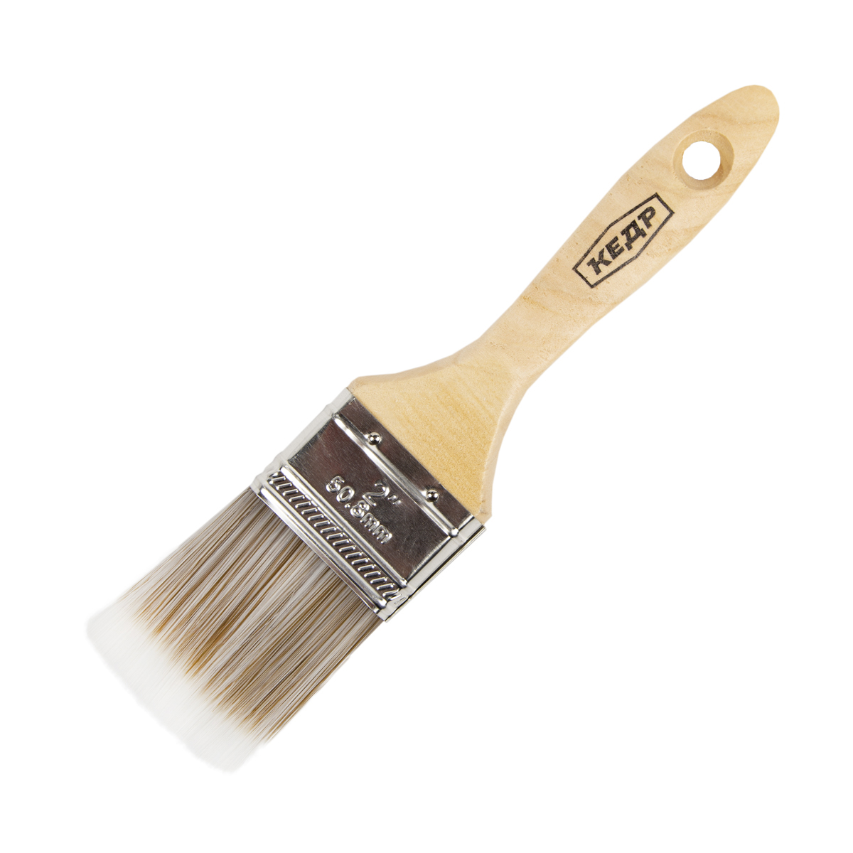 Кисть плоская "эксперт"  №2 /50 мм (12/240) искусcтв. щетина, дерев.ручка "кедр"  048-1520