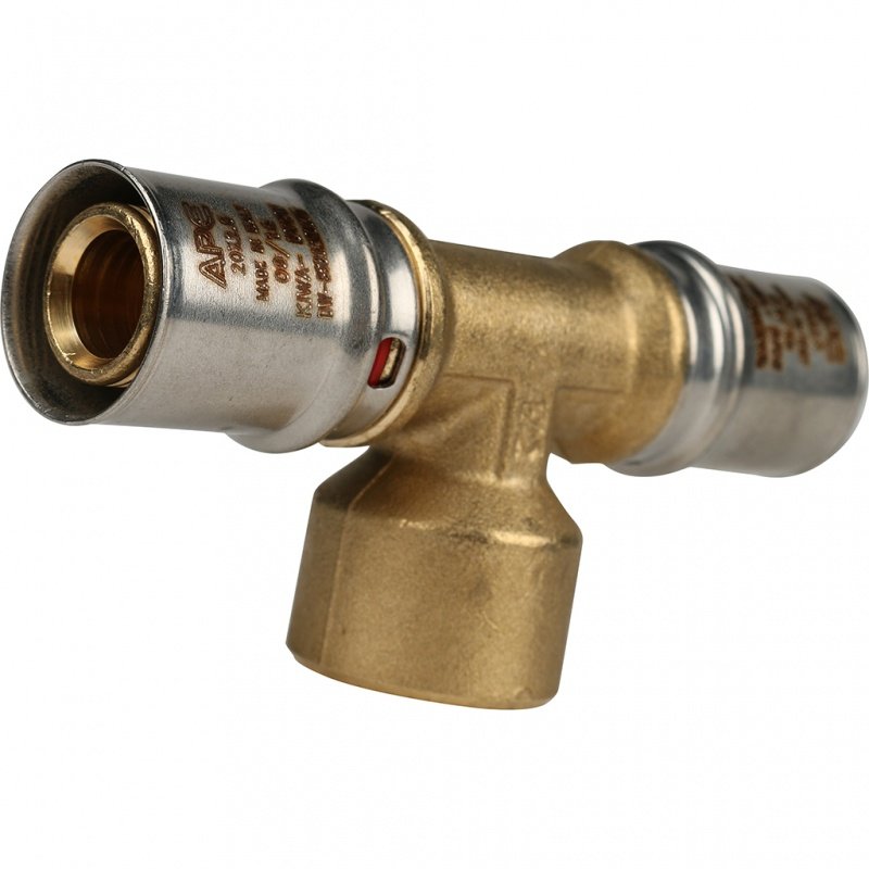 Тройник переходной под пресс 20 х 1/2" х 20 (ВР) STOUT для МП труб