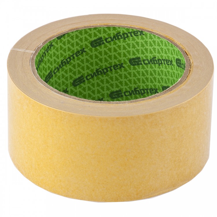 Лента клейкая двусторонняя, 50 мм х 5 м, на полипропиленовой основе Сибртех (88713)