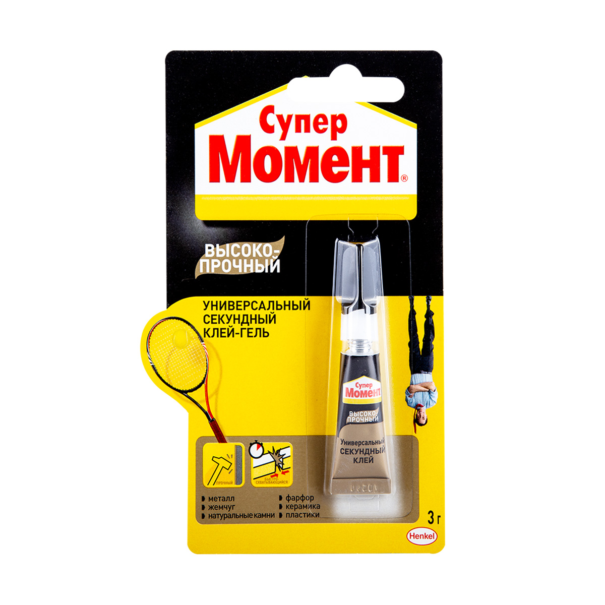Клей момент супер высокопрочный 3 г ед. блистер в шоу-боксе (10/120)  хенкель