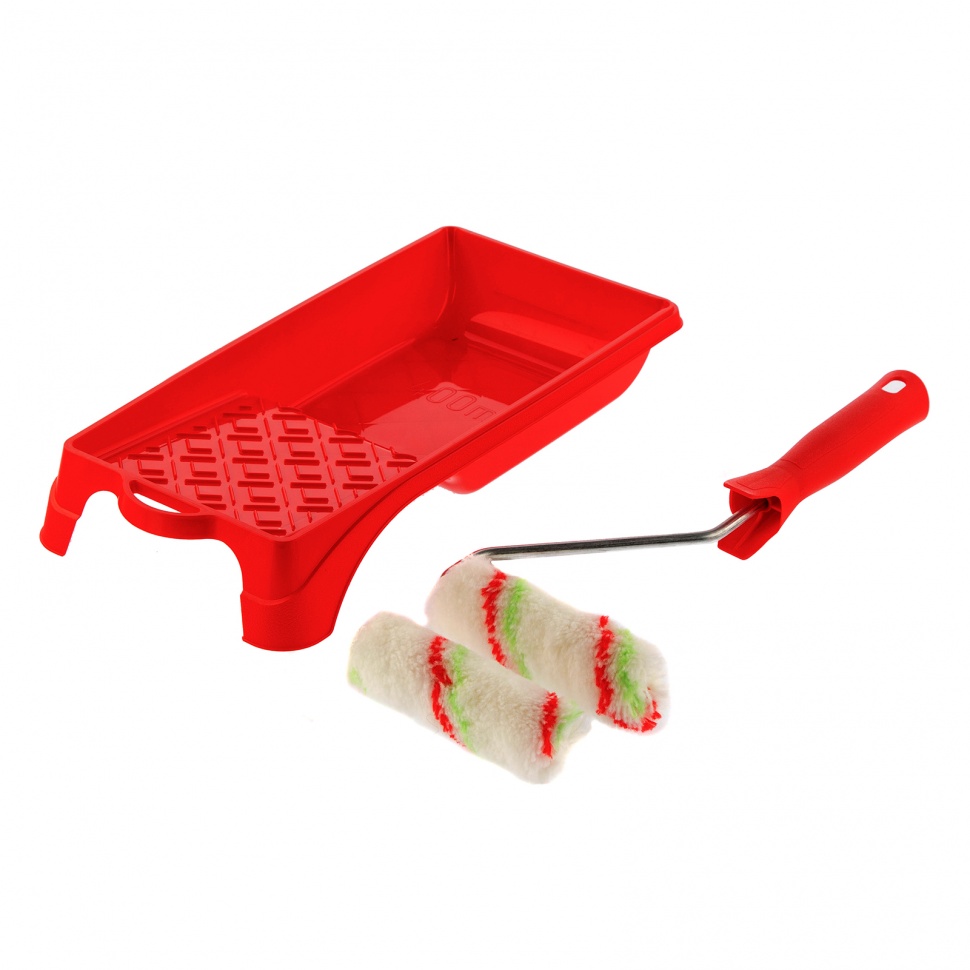 Малярный набор для работ с эмалями: кювета 150 мм х 290 мм и мини-валик 110 мм Сибртех (80453)