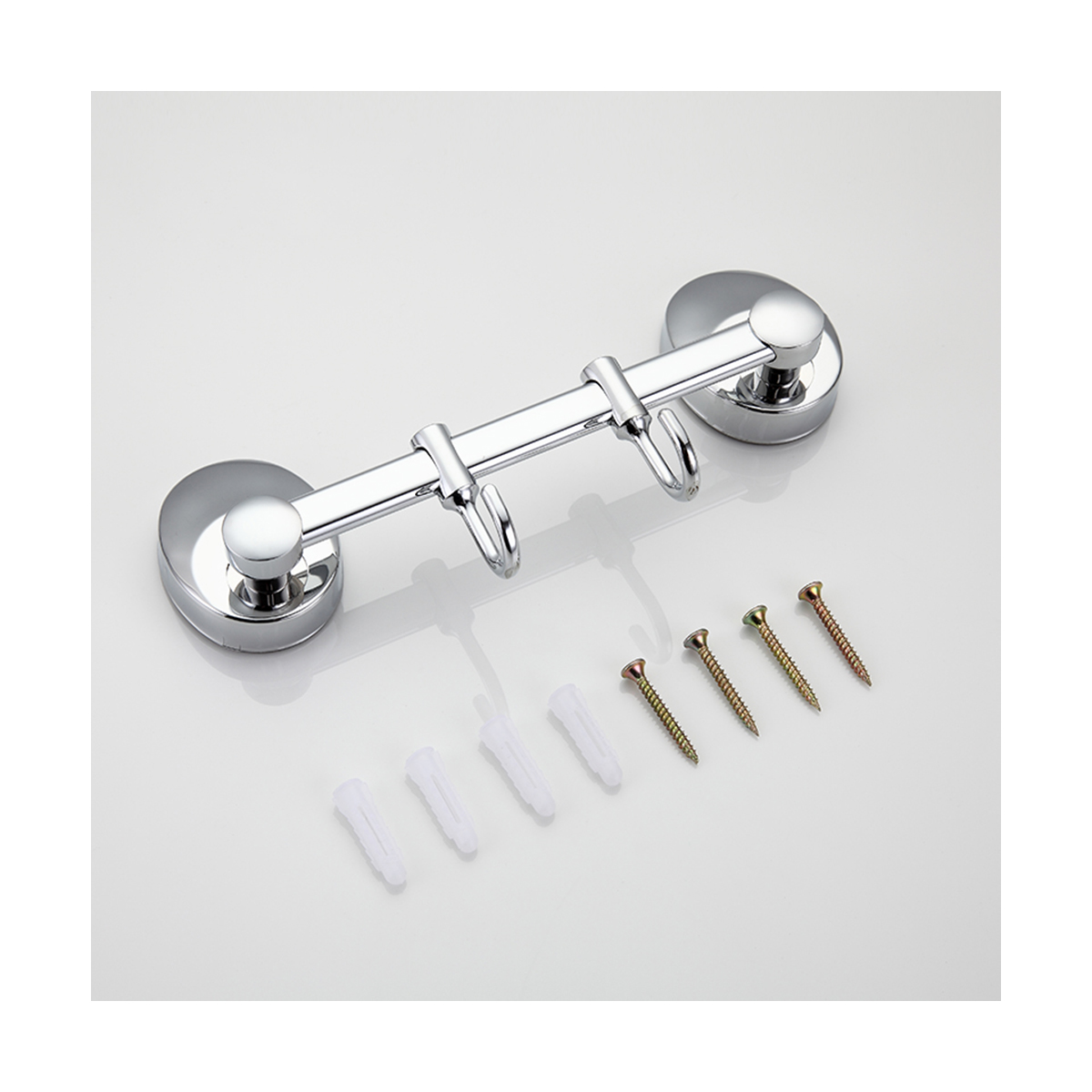 Крючок-вешалка на планке (2 крючка) f1615-2, хром (1/20/40) "frap"