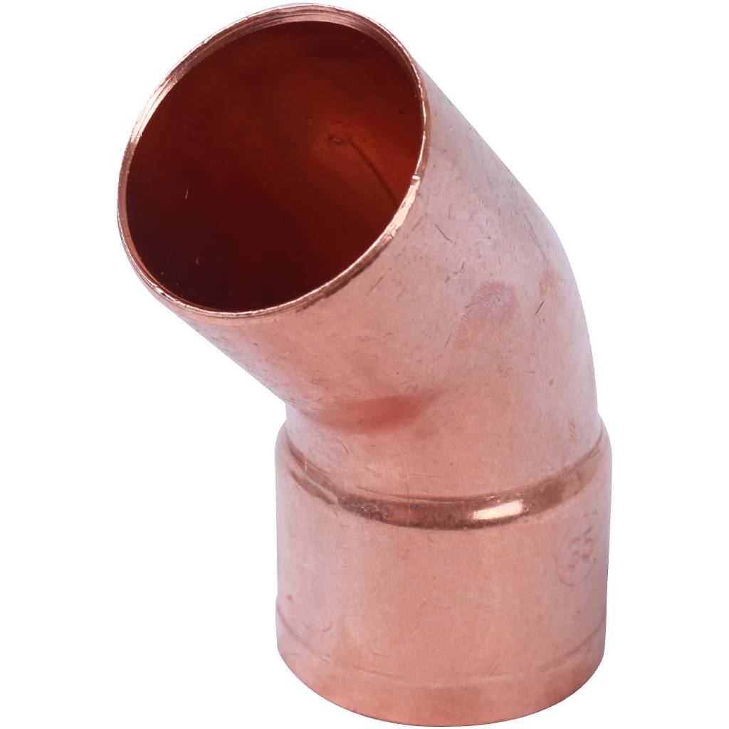 Отвод однораструбный 35 мм / 45° под пайку медный SANHA 1504035