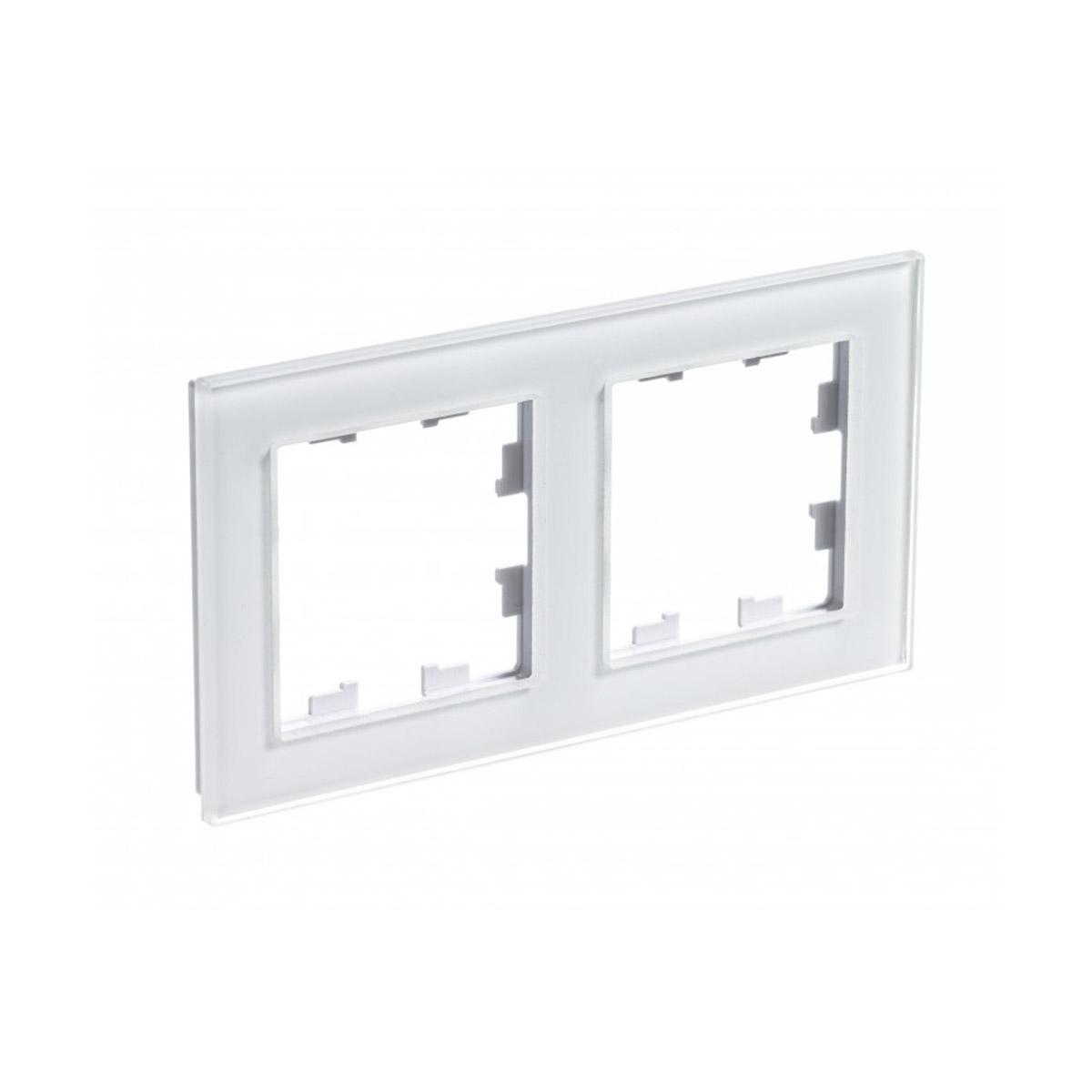 Рамка "atlasdesign nature" 2-х местн. универс., стекло, белый (1/8/16) "schneider"