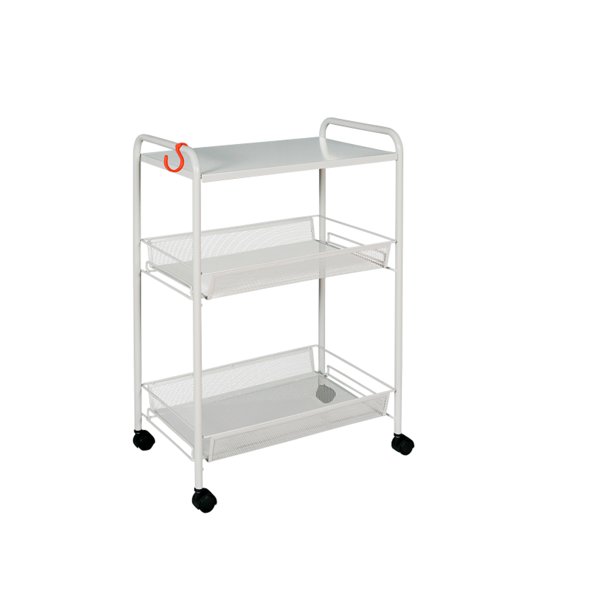 Этажерка "ладья 33кс" 2 корзины + полка (450*300*650 мм) на колесах, серый (1) э 356 с