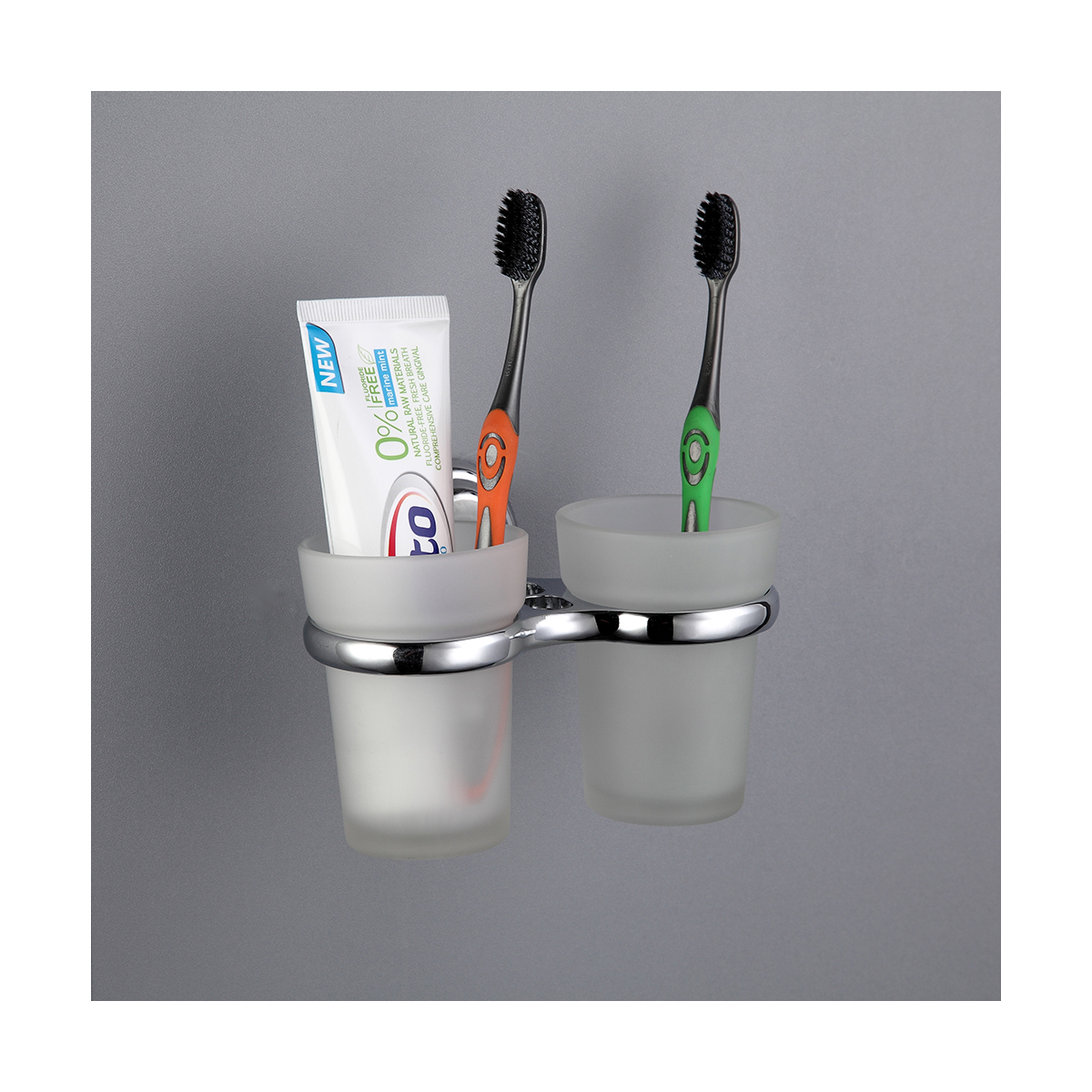 Стаканы для ванной комнаты 2 шт. с держателем f1508, хром (1/20) "frap"