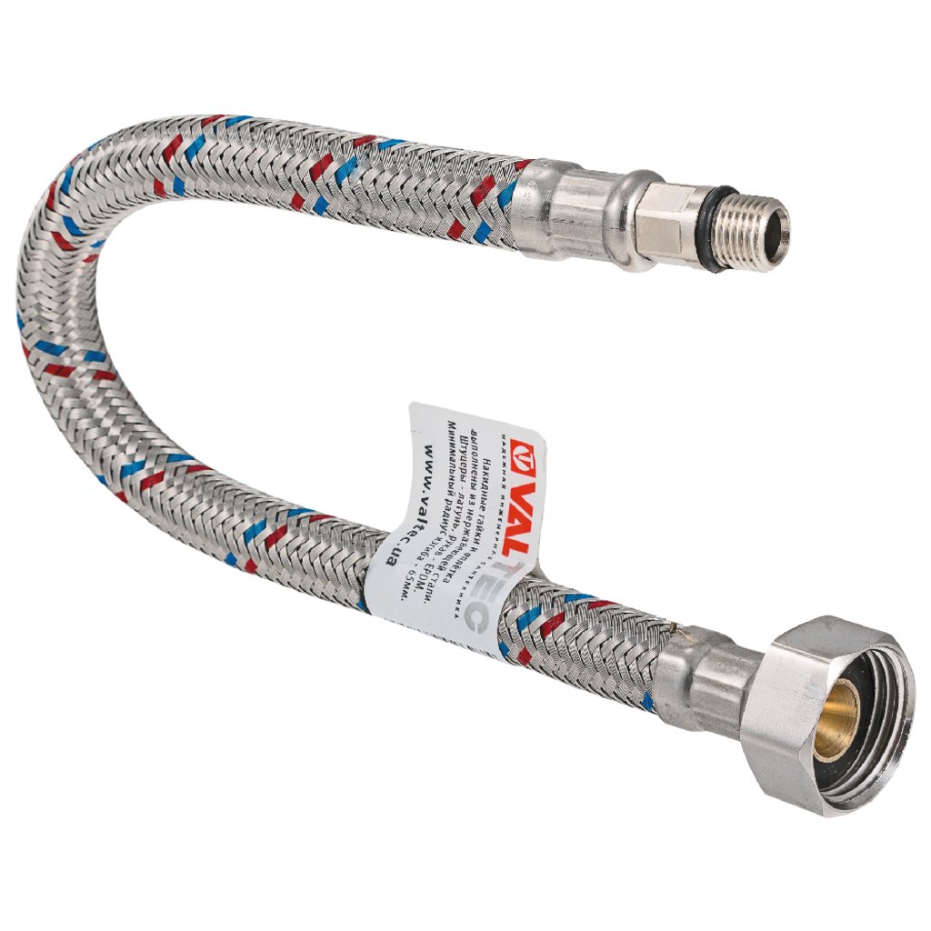 Подводка для смесителя М10х1 18 мм НВ 1/2" 150 см из нержавеющей стали VALTEC