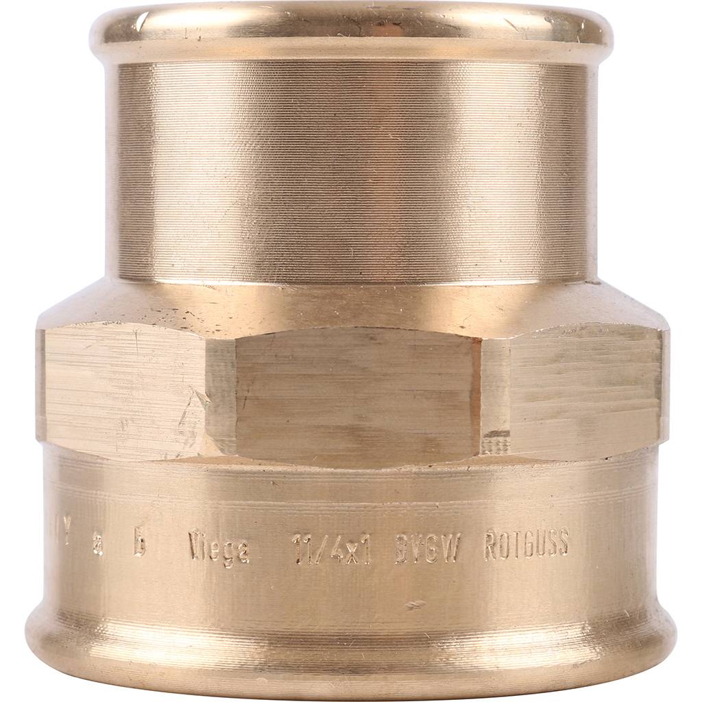 Муфта редукционная 1"1/4 x 1" резьбовая (ВР) бронза VIEGA (266417)