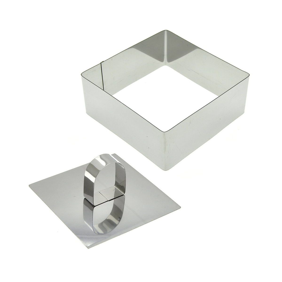 Форма кулинарная "квадрат" нержав. 10*10*4 см с крышкой-прессом (1/12/144) "мультидом" an8-5