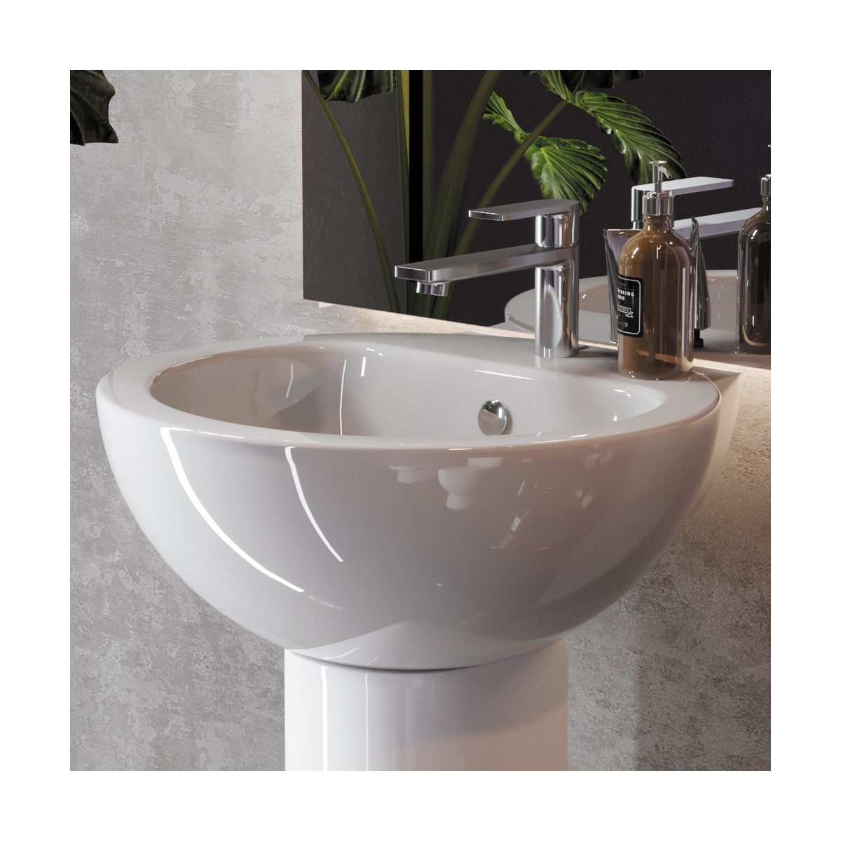 Раковина "art" белая "sanita luxe"  wb.pd/art/50-c/wht.g/s1