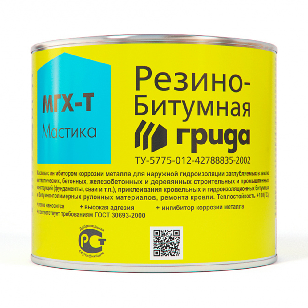 Мастика резино-битумная мгх-т 21 кг (1/33) "грида"