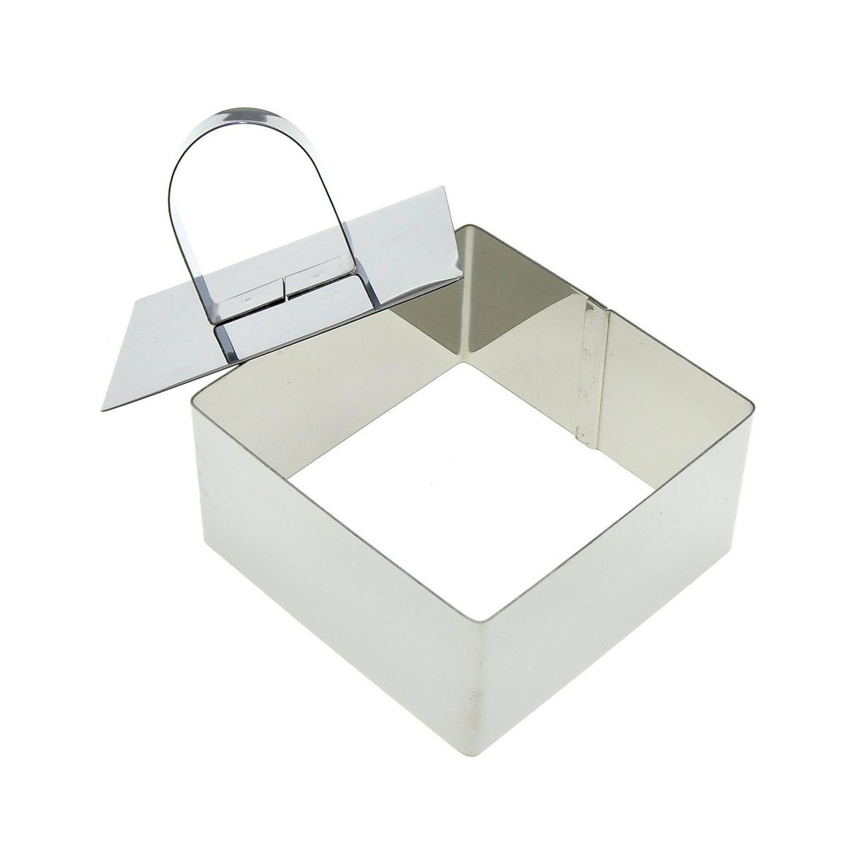 Форма кулинарная "квадрат" нержав. 8*8*4 см с крышкой-прессом (1/6/120) "мультидом" an8-4