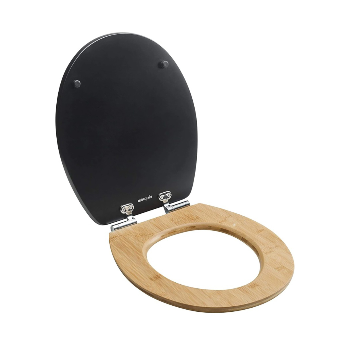 Сиденье для унитаза "black bamboo" дерев., крепление нержав., микролифт (1/4) "wirquin"
