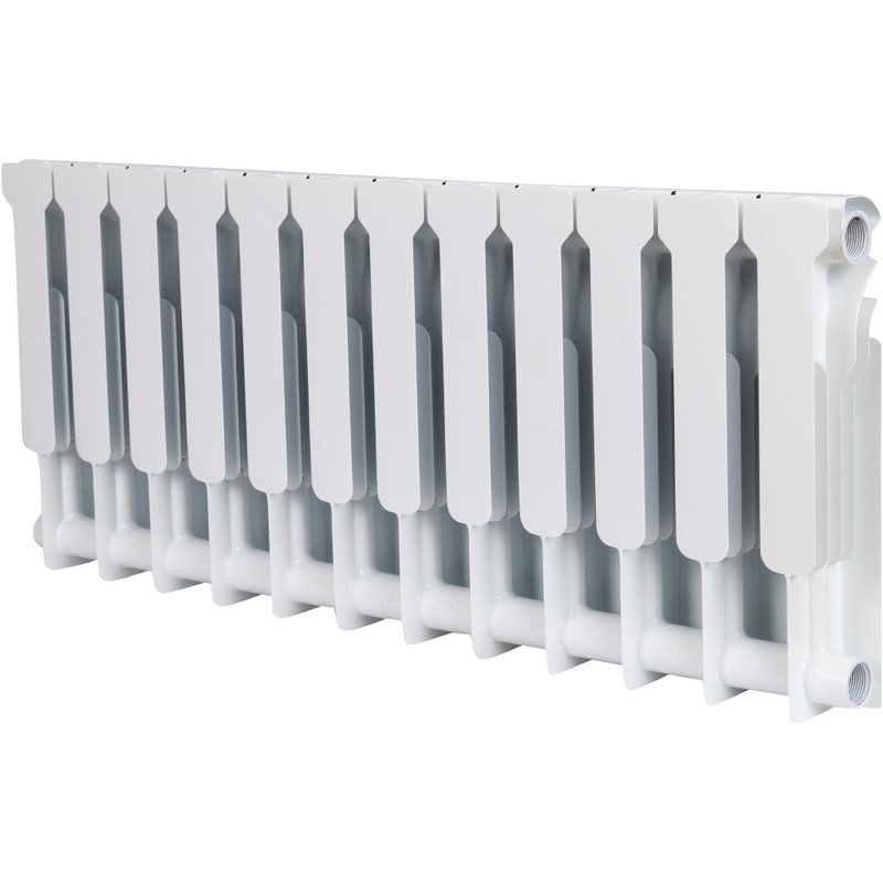 Алюминиевый радиатор 12 секций, 428х960х80, ROMMER Profi AL 350, белый