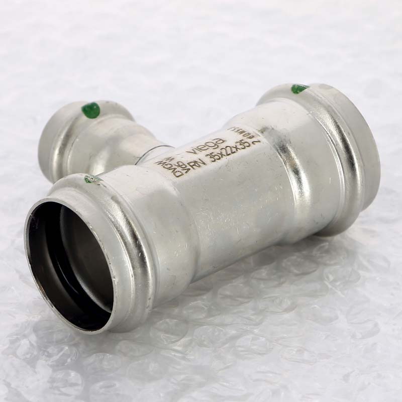 Тройник пресс 35x22x35 нержавеющая сталь Sanpress Inox VIEGA