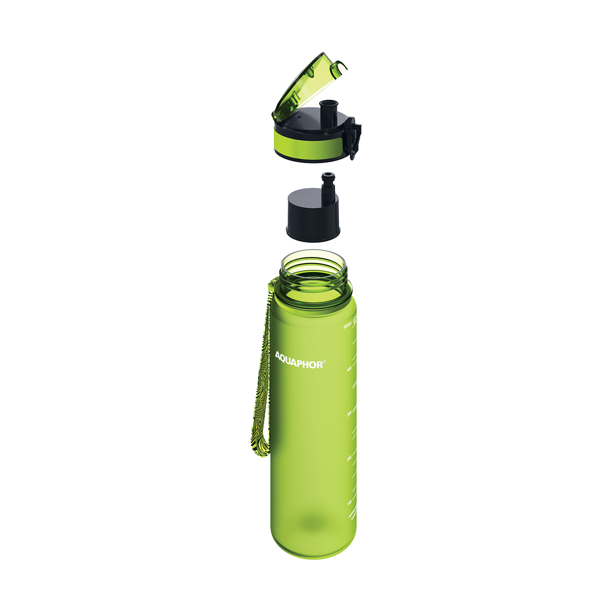 Бутылка-фильтр для воды 500 мл (зеленая) (1/12) "аквафор"