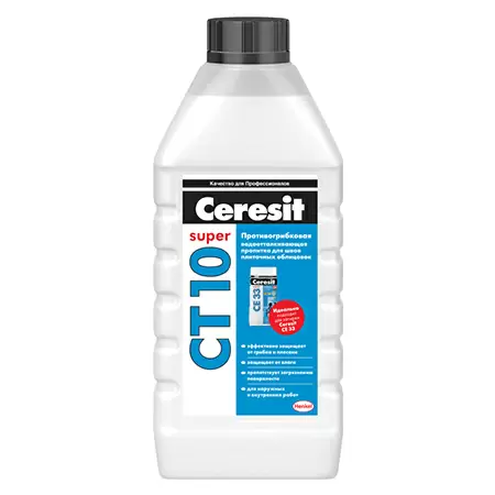 CERESIT CT 10 SUPER пропитка водоотталкивающая, противогрибковая для швов плитки (1л)