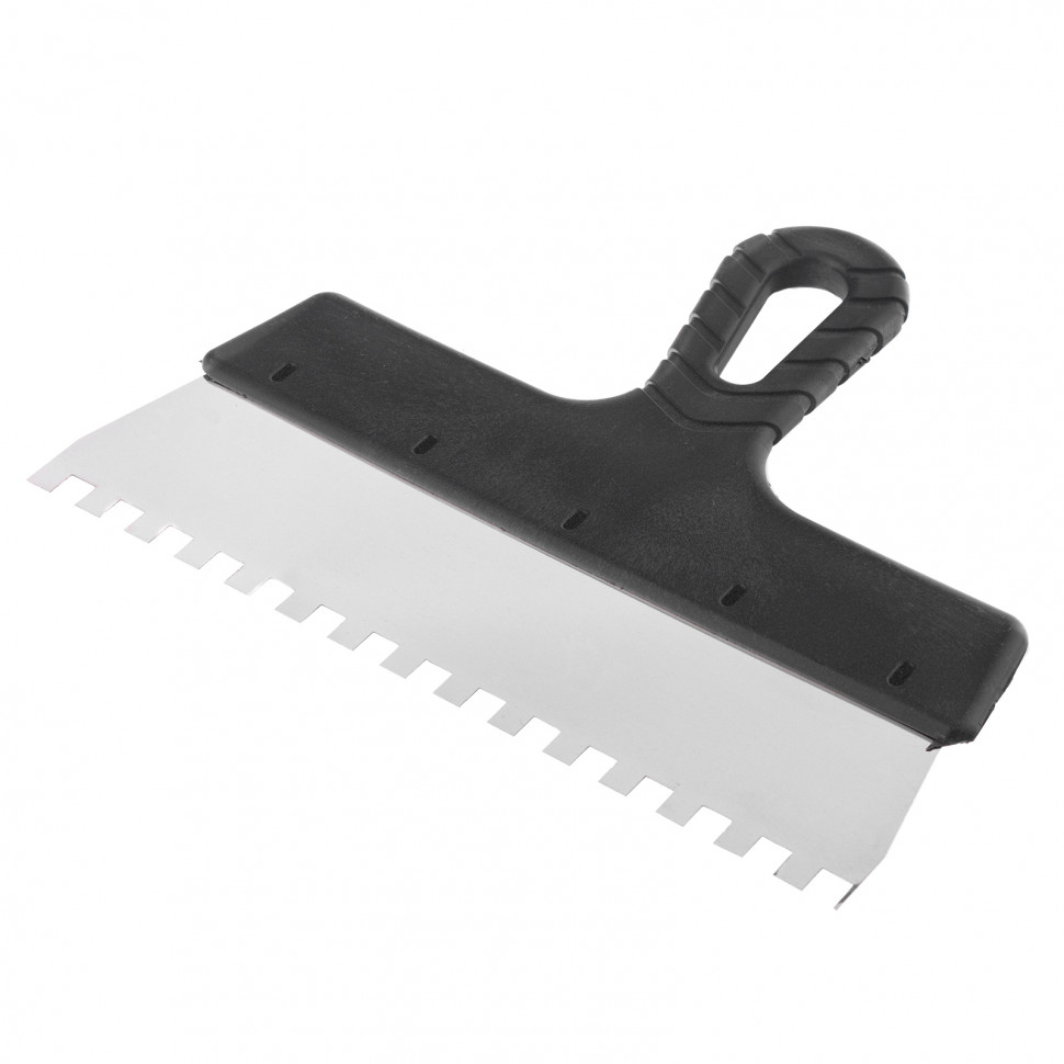 Шпатель из нержавеющей стали, 250 мм, зуб 8 х 8 мм, пластмассовая ручка Sparta (85143)