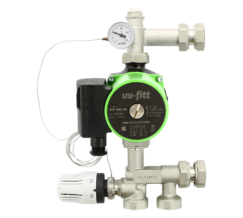 Смесительная группа UNI-FITT SOLOMIX mini c эксцентриком ВР и насосом UNI-FITT SCP
