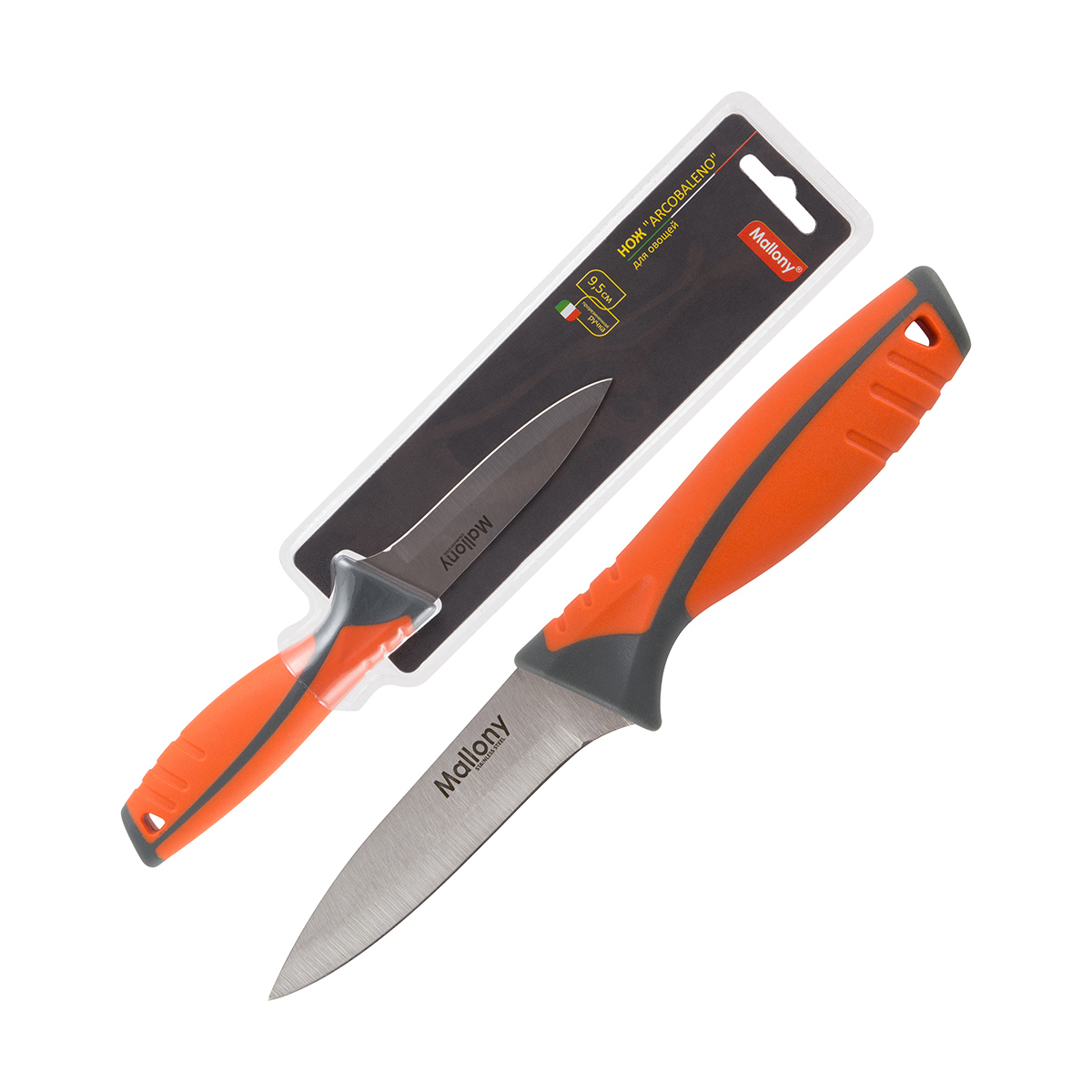 Нож для овощей "arcobaleno" 9,5 см (1/24/72) "mallony" mal-04ar