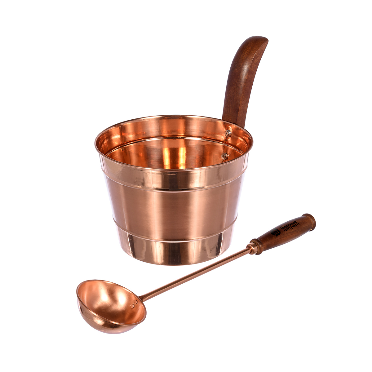 Набор для бани и сауны 2 предм. (бадья 4 л, ковш) из меди (1/4) "банные штучки" 32035