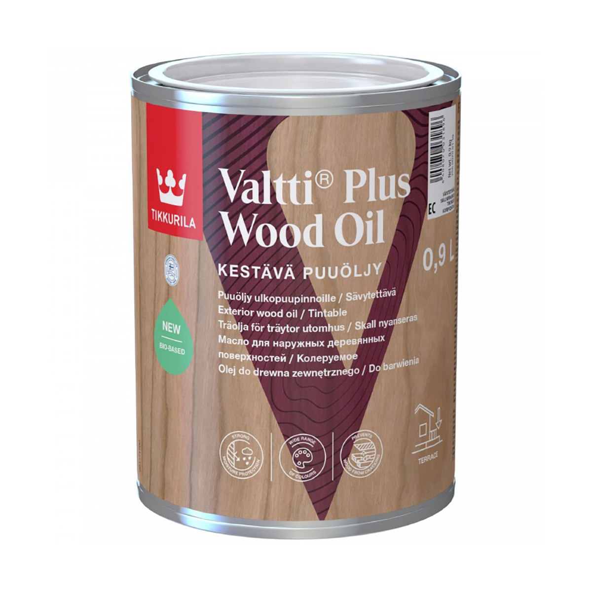 Валтти пууёли аква/ валтти плюс wood oil 0,9 л (1/3)  масло-антисептик "тиккурила"