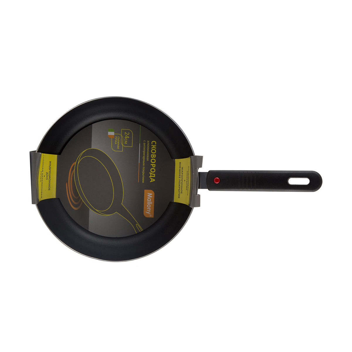 Сковорода антипригарн. "alto" 24 см, съемн. ручка (1/10) "mallony" mal-dh-24