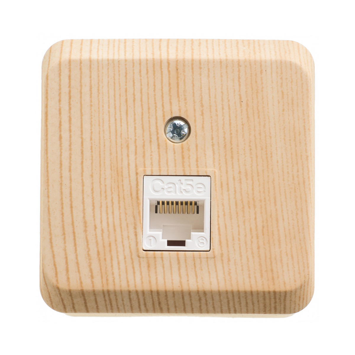 Розетка компьютерная открыт. уст. "этюд" 1 местн. rj45, сосна (1/17/136) "schneider"