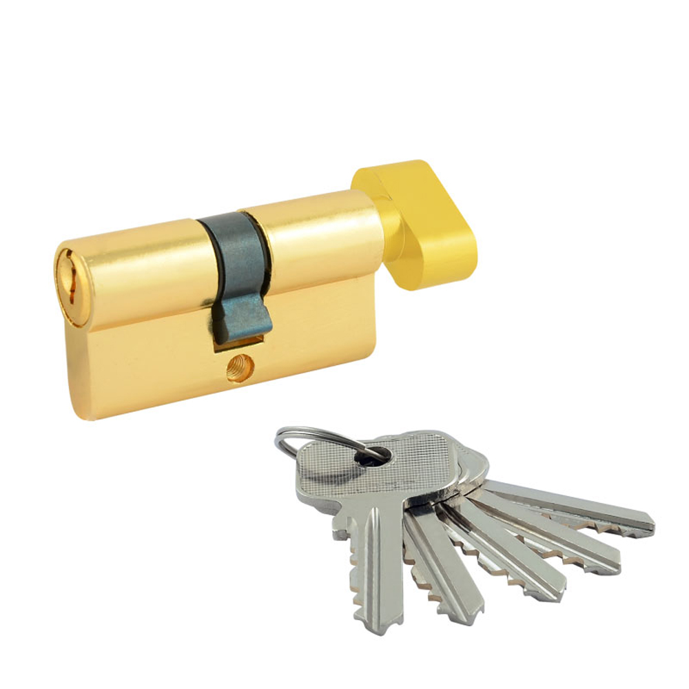 Цилиндров. механизм std z лв-60 (30-30) (ключ/вертушка)  золото (1/10/80) "нора-м"