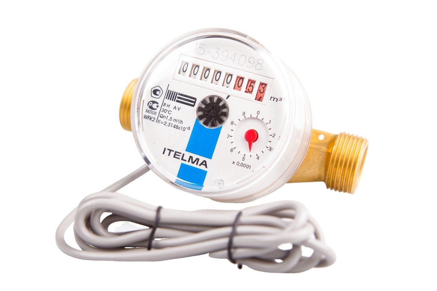 Cчетчик для холодной воды ИТЭЛМА WFK24 L=130 30˚C 1" с импульсным выходом WFK24