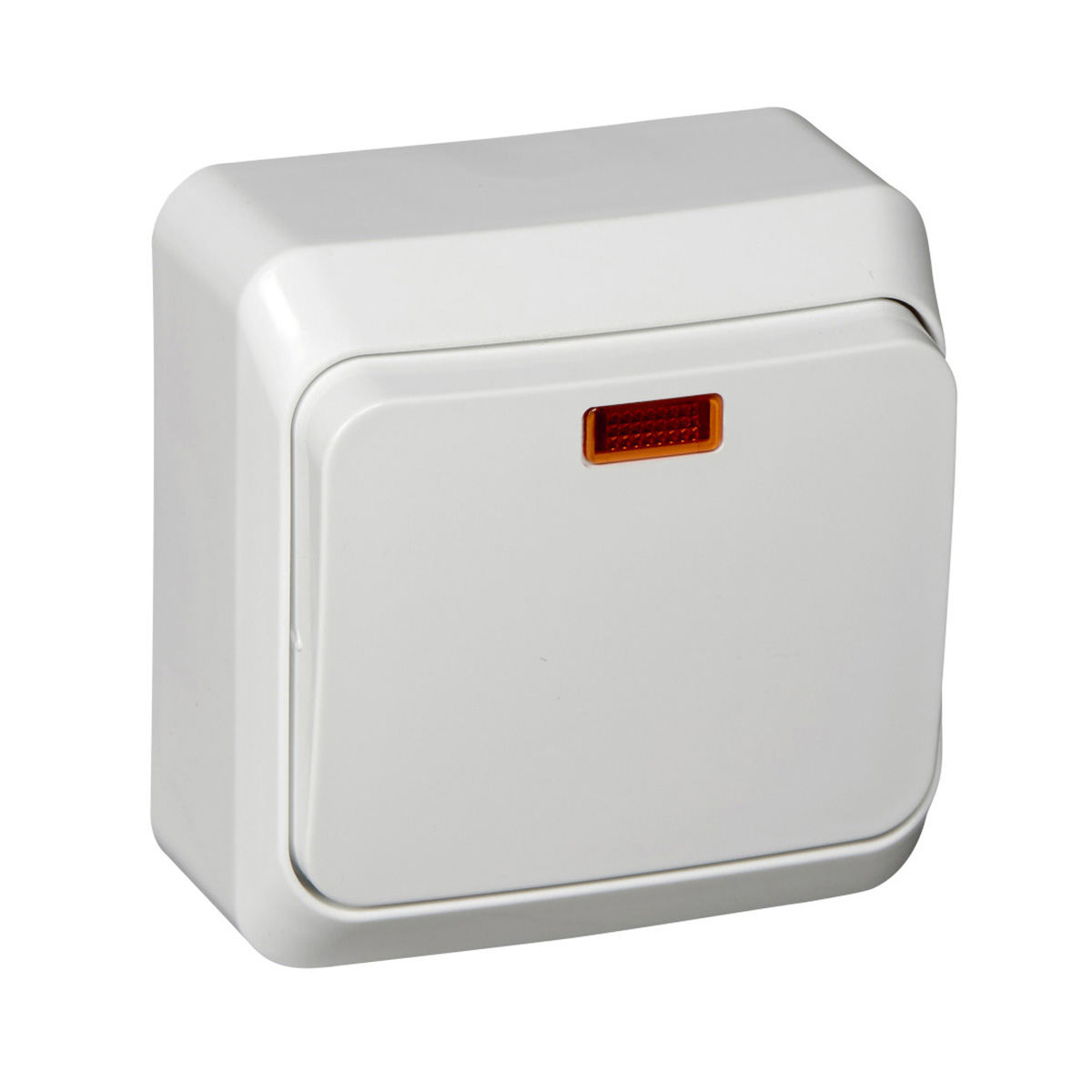 Переключатель открыт. уст. "этюд" 1 кл. с индикатором 10а, белый (1/25/200) "schneider"